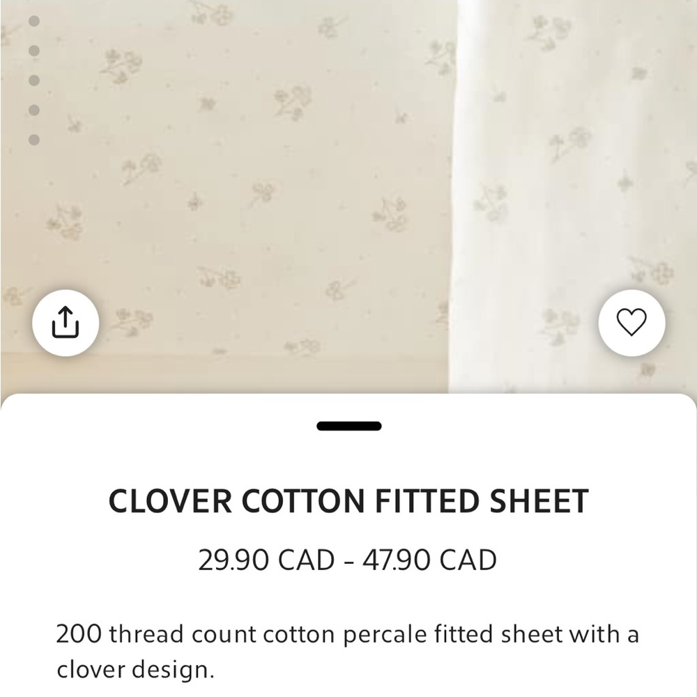 Zara Home Clover Print Crib Sheets